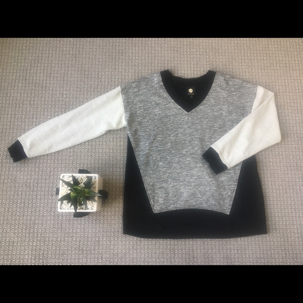 Jones New York Sport Sweater, Black/White, zips, L